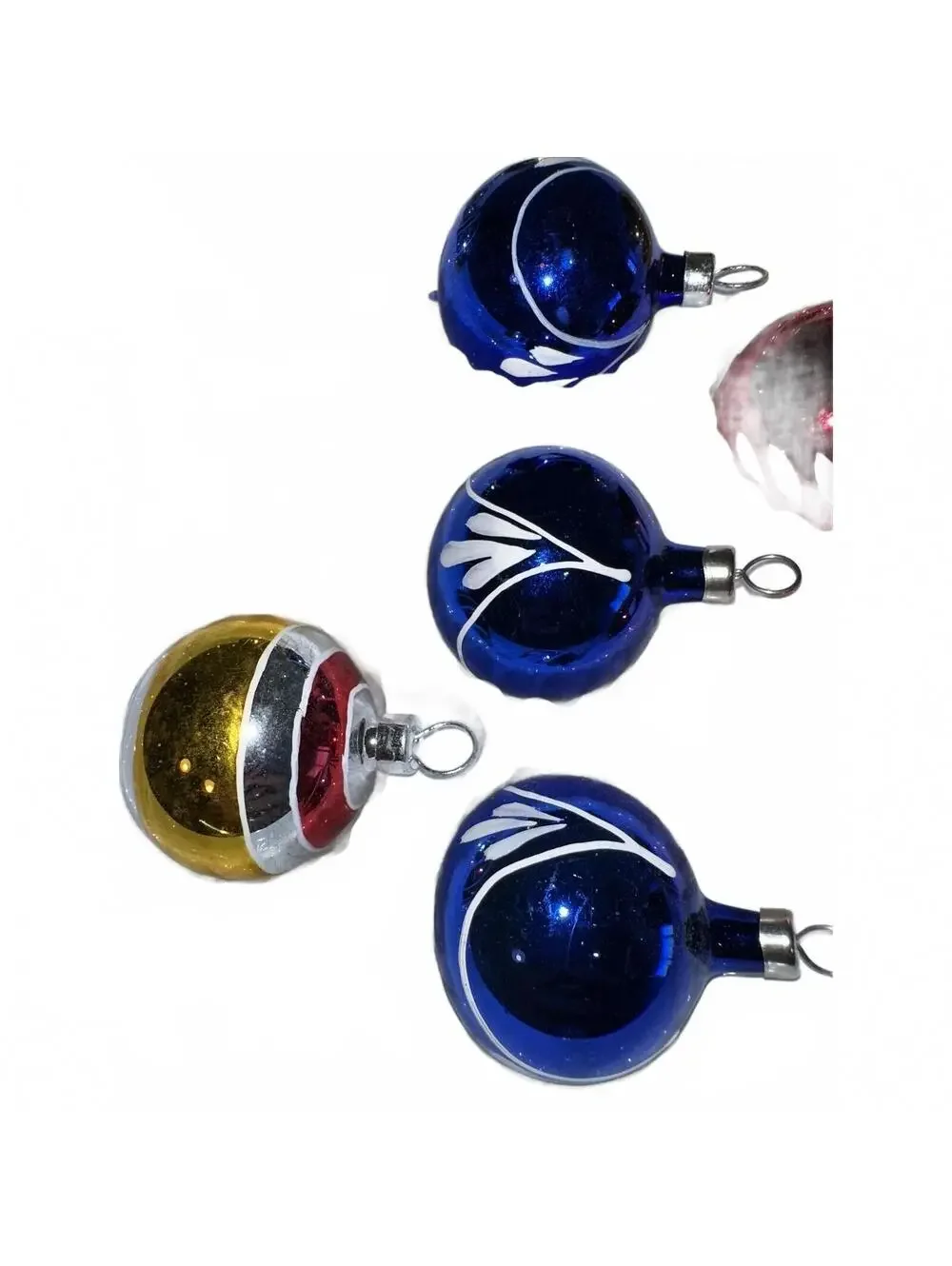 9 Vintage Bradford Glass Ornaments 1.25